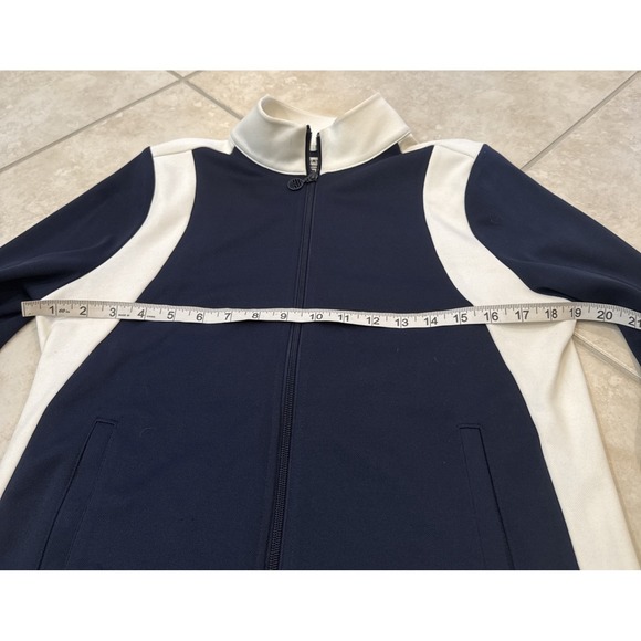 Tory Burch Tory Sport Colorblock Sz M Track Jacket Navy White Athleisure Zip - Picture 6 of 12